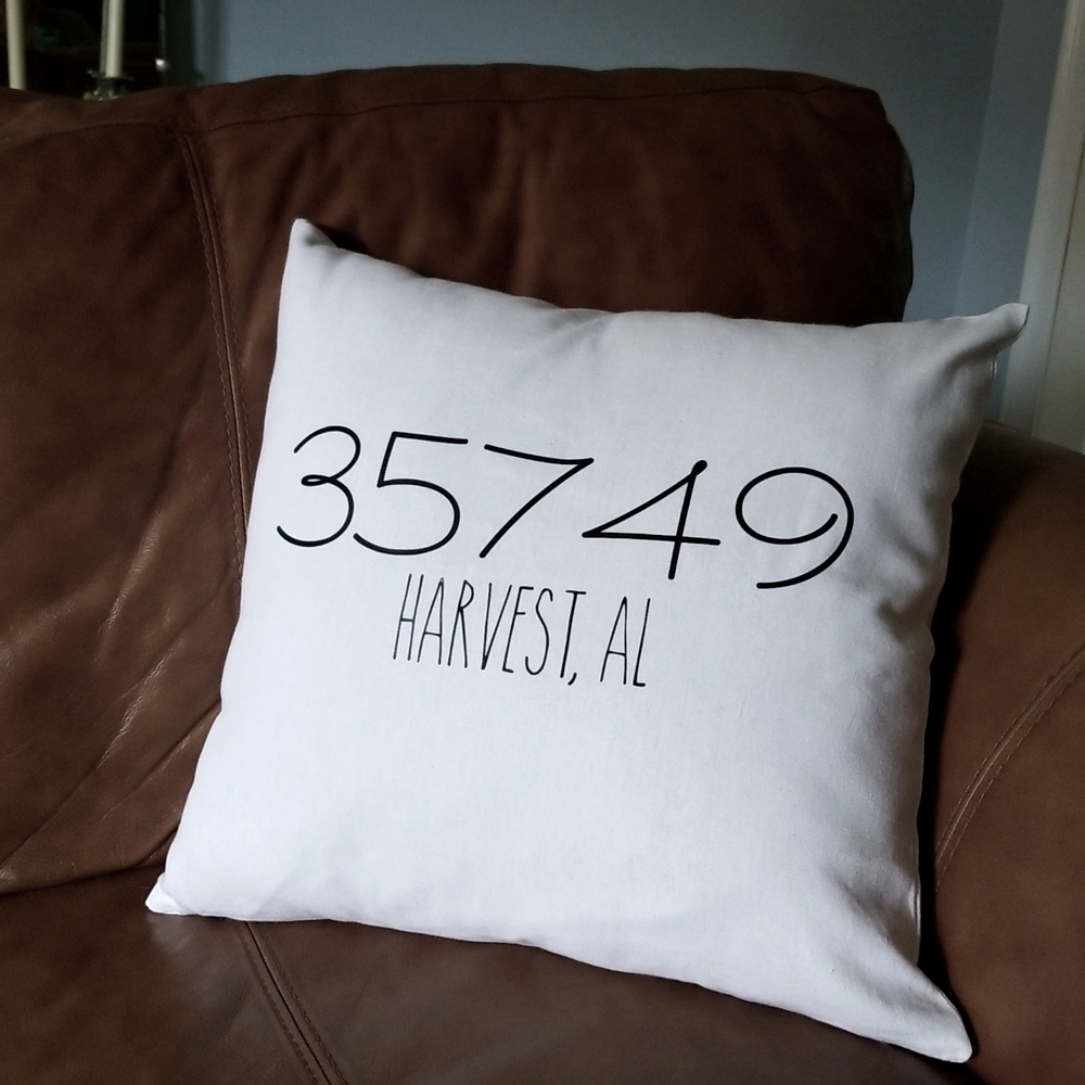 Custom Zip-Code Pillow Cover 18"x18"